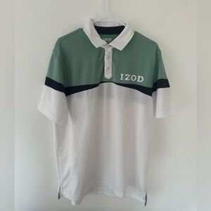 IZOD short sleeve polo golf collared men's performance shirt, size large.